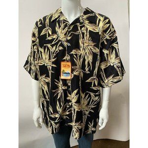 Original Sahara Hotel Las Vegas Mens Hawaiian Shirt Black Floral XL Vintage